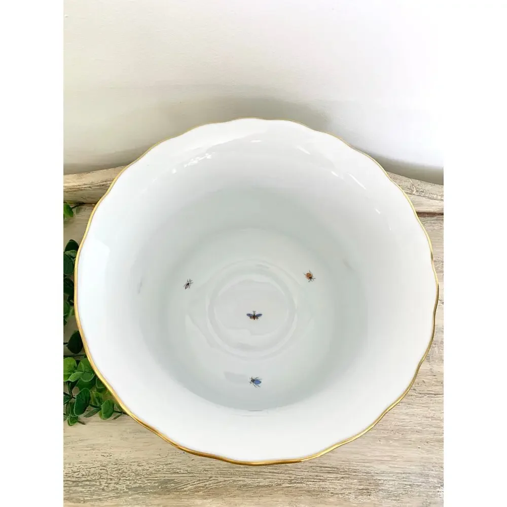 Vintage Herend Rothschild Bird Cachepot Large Hand Painted Porcelain Planter